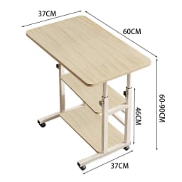【Lifeideas】Double-Layer Office Desk Movable Bedside Computer Lazy Table with Storage Shelf Laptop White Bedroom Desk Lift Tabl
