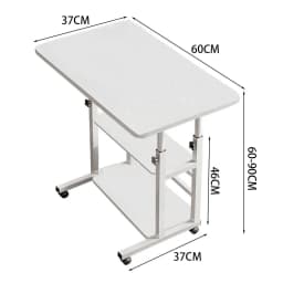 【Lifeideas】Double-Layer Office Desk Movable Bedside Computer Lazy Table with Storage Shelf Laptop White Bedroom Desk Lift Tabl