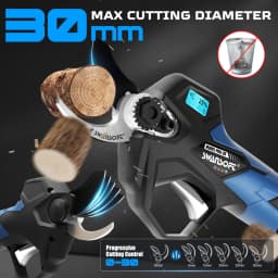 SWANSOFT 30mm Cordless Pruning Shear with LCD & Progressive Cutting, 650g light weight scissor for vineyard & garden PRU30