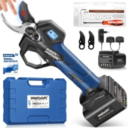 SWANSOFT 30mm Cordless Pruning Shear with LCD & Progressive Cutting, 650g light weight scissor for vineyard & garden PRU30