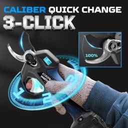 SWANSOFT 30mm Cordless Pruning Shear with LCD & Progressive Cutting, 650g light weight scissor for vineyard & garden PRU30