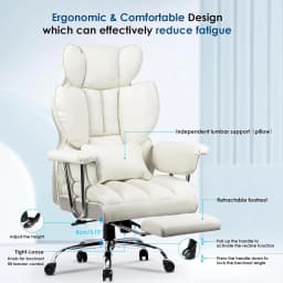 Executive Office Desk Chairs PU Computer Recliner Heavy Duty Leather Chair Home Ergonomic Office Chairs with Footrest