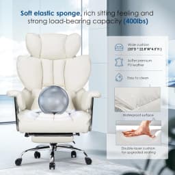 Executive Office Desk Chairs PU Computer Recliner Heavy Duty Leather Chair Home Ergonomic Office Chairs with Footrest
