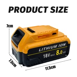 2Pack 8.0Ah Compatible with Dewalt Pin DCB184 18V XR Slide Li-Ion Battery DCB182 DCB183 DCB180 DCB200 Lithium-Ion Power Tool Max