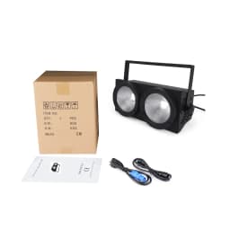 COB 2x100W RGBWA+UV 6in1 Blinder Strobe  Stage Light Audience Blinder For DJ Disco Wedding Party Lighting