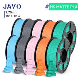 JAYO 10 Rolls 3D High Speed Matte PETG / High Speed Matte PLA 1.75mm 30mm/s - 600mm/s Print Range PETG /PLA 3D Printer Filament