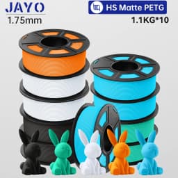 JAYO 10 Rolls 3D High Speed Matte PETG / High Speed Matte PLA 1.75mm 30mm/s - 600mm/s Print Range PETG /PLA 3D Printer Filament