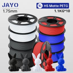 JAYO 10 Rolls 3D High Speed Matte PETG / High Speed Matte PLA 1.75mm 30mm/s - 600mm/s Print Range PETG /PLA 3D Printer Filament