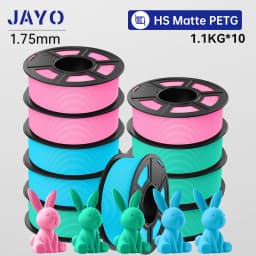 JAYO 10 Rolls 3D High Speed Matte PETG / High Speed Matte PLA 1.75mm 30mm/s - 600mm/s Print Range PETG /PLA 3D Printer Filament