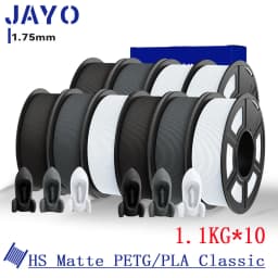 JAYO 10 Rolls 3D High Speed Matte PETG / High Speed Matte PLA 1.75mm 30mm/s - 600mm/s Print Range PETG /PLA 3D Printer Filament