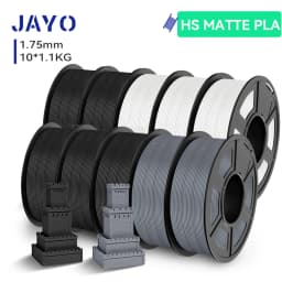 JAYO 10 Rolls 3D High Speed Matte PETG / High Speed Matte PLA 1.75mm 30mm/s - 600mm/s Print Range PETG /PLA 3D Printer Filament