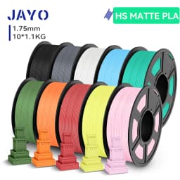 JAYO 10 Rolls 3D High Speed Matte PETG / High Speed Matte PLA 1.75mm 30mm/s - 600mm/s Print Range PETG /PLA 3D Printer Filament