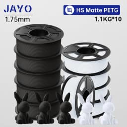 JAYO 10 Rolls 3D High Speed Matte PETG / High Speed Matte PLA 1.75mm 30mm/s - 600mm/s Print Range PETG /PLA 3D Printer Filament