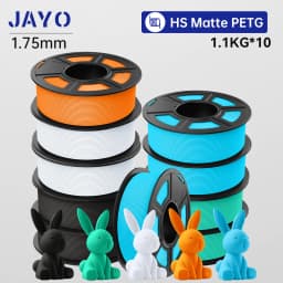 JAYO 10 Rolls 3D High Speed Matte PETG / High Speed Matte PLA 1.75mm 30mm/s - 600mm/s Print Range PETG /PLA 3D Printer Filament