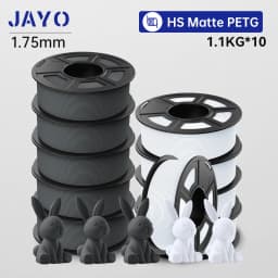 JAYO 10 Rolls 3D High Speed Matte PETG / High Speed Matte PLA 1.75mm 30mm/s - 600mm/s Print Range PETG /PLA 3D Printer Filament