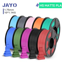 JAYO 10 Rolls 3D High Speed Matte PETG / High Speed Matte PLA 1.75mm 30mm/s - 600mm/s Print Range PETG /PLA 3D Printer Filament