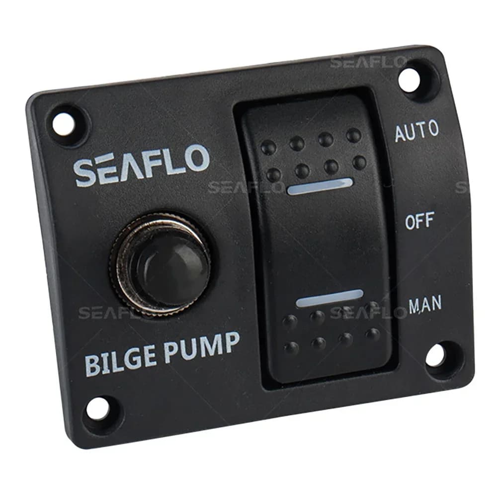 3 Way Bilge Pump Switch Panel Auto Off Manual 12V 24V with Built in 15A Circuit Breaker