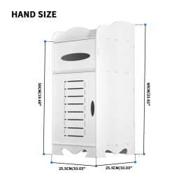 White Waterproof Bathroom Storage Cabinet with Door & Shelves,Free Standing Floor Cabinet for Bathroom, Kitchen, Laundry Room