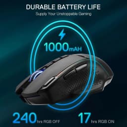 Redragon M991 Wireless Gaming Mouse 26000 DPI 3-Mode Gamer 9 Macro Buttons RGB Backlight Mice, Black