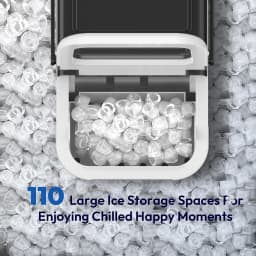 Portable Ice Maker Self-Cleaning Ice Maker Machine with Handle, 12KG in 24Hrs, 2 Sizes Ice Cubes , Scoop & Basket Included, 1.4L