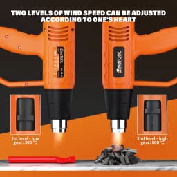2000W Heat Gun Various Temperature Control 140℉ to 1112℉ Heavy Duty Heat Gun with 4 Nozzles Welding Heat Gun,DIY Project