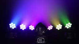 LeLeght 7x15W LED Moving Head Light 4 IN 1 RGBW DMX512 Professional Stage Effect Wash Light for Disco DJ Party Music Dance Club