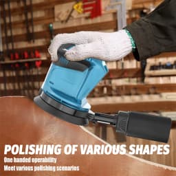 2 Battery Cordless Random Orbital Sander 125mm, Brushless Eccentric Orbital Sander 6 Speed with Dust Bag Replace for Makita 18v