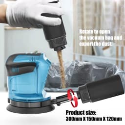 2 Battery Cordless Random Orbital Sander 125mm, Brushless Eccentric Orbital Sander 6 Speed with Dust Bag Replace for Makita 18v