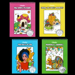 Ohuhu Anti-Stress Colouring Book Double-Sided Bleed-Resistant Paper Mindfulness Designs for Relaxation Spiral Bound Art Therapy