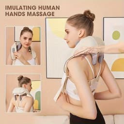 Electric Neck Shoulder Massager Wireless Trapezius Muscles Back Massage Pillow Cervical Back Massage Shawl for Parents Gifts
