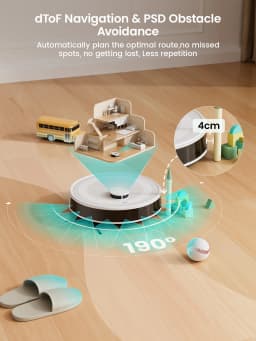 LEFANT M2 Robot Vacuum Cleaner, Laser Navigation dToF, 6000Pa, Anti-Tangle, Selected Area Cleaning, Ideal for Pet Hair, Carpets