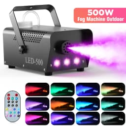 LeLeght 500W RGB LED Colorful Smoke Machine LED Remote Fogger Ejector for Disco DJ Show Wedding Stage Light Effects Fog Machine