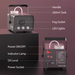 LeLeght 500W RGB LED Colorful Smoke Machine LED Remote Fogger Ejector for Disco DJ Show Wedding Stage Light Effects Fog Machine