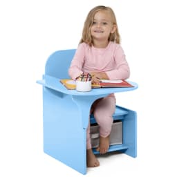 BonChoice Kids Table and Chairs with Storage Bin Wooden Toddler Table and Chairs Sets 2 in 1 Children Chair Desk for Study