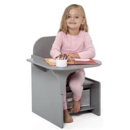 BonChoice Kids Table and Chairs with Storage Bin Wooden Toddler Table and Chairs Sets 2 in 1 Children Chair Desk for Study