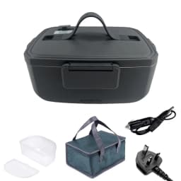 Electric Lunch Box Food Heating Leak Proof with 1.5 L Capacity 304 Stainless Steel Liner Fork Spoon For Car Home