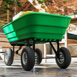 Outsunny Set of 4 Pneumatic Wheels, 10" Wheelbarrow Wheels, Replacement for Barn Carts, Black