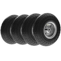 Outsunny Set of 4 Pneumatic Wheels, 10" Wheelbarrow Wheels, Replacement for Barn Carts, Black
