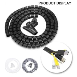 2M Cable Tube Clip Cable Organizer Flexible Spiral Wire Protector Computer Cord Protective Tube Clip Desk Tidy Management Tools