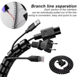 2M Cable Tube Clip Cable Organizer Flexible Spiral Wire Protector Computer Cord Protective Tube Clip Desk Tidy Management Tools