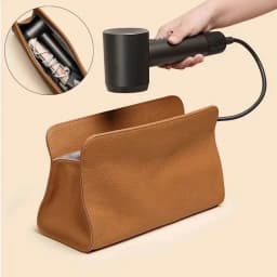 Pu Leather Travel Hair Dryer Bag Hairdressing Tool Organizer Pouch Portable Curling Iron Storage Bag for Home & Salon Use