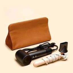 Pu Leather Travel Hair Dryer Bag Hairdressing Tool Organizer Pouch Portable Curling Iron Storage Bag for Home & Salon Use