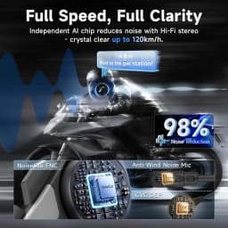 【FR STOCK】Moman 2Pack Motorcycle Helmet Intercom Headset 4-Mode Dynamic Audio Mixing 1KM Range Wireless Communication System