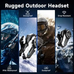【FR STOCK】Moman 2Pack Motorcycle Helmet Intercom Headset 4-Mode Dynamic Audio Mixing 1KM Range Wireless Communication System