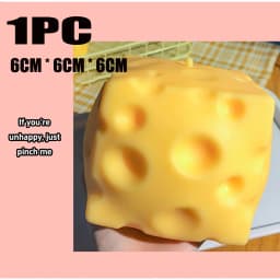 1-5PCS Jumbo Cheese Cube Stress Ball Shapeable Squeeze Decor Non-Bounce ASMR Sensory Anti-Stress Relief Gadget Gifts 6/7/10/12CM