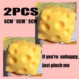1-5PCS Jumbo Cheese Cube Stress Ball Shapeable Squeeze Decor Non-Bounce ASMR Sensory Anti-Stress Relief Gadget Gifts 6/7/10/12CM