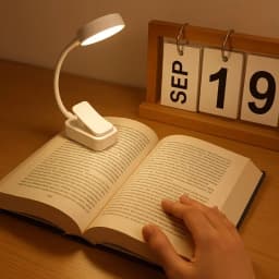 1pc Portable LED Clip-on Reading Light 3 Modes Adjustable Eye Protection Clip-On Study Reading Lamp for Travel Bedroom Book