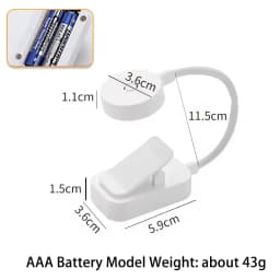 1pc Portable LED Clip-on Reading Light 3 Modes Adjustable Eye Protection Clip-On Study Reading Lamp for Travel Bedroom Book
