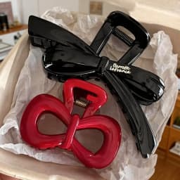 2Pcs/Set Vintage Blue Polka Dot Red Bow Hair Clip Shark Claw Clamp Hairpin Barrette Korean Hair Headwear Accessory for Women