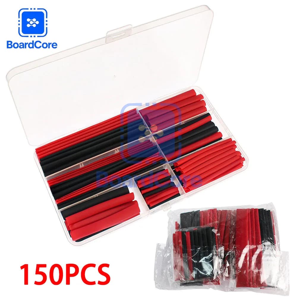 150Pcs Red & Black Heat Shrink Tube Heat Thermoresistant Insulation Tubing 2:1 for Electrical Wire/Cable DIY Repair